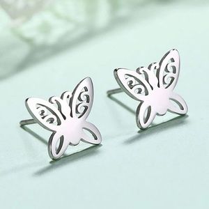 “Curlicue Butterfly” Coil Spiral Swirl Loop Twist Scroll Ringlet Mini Steel Stud